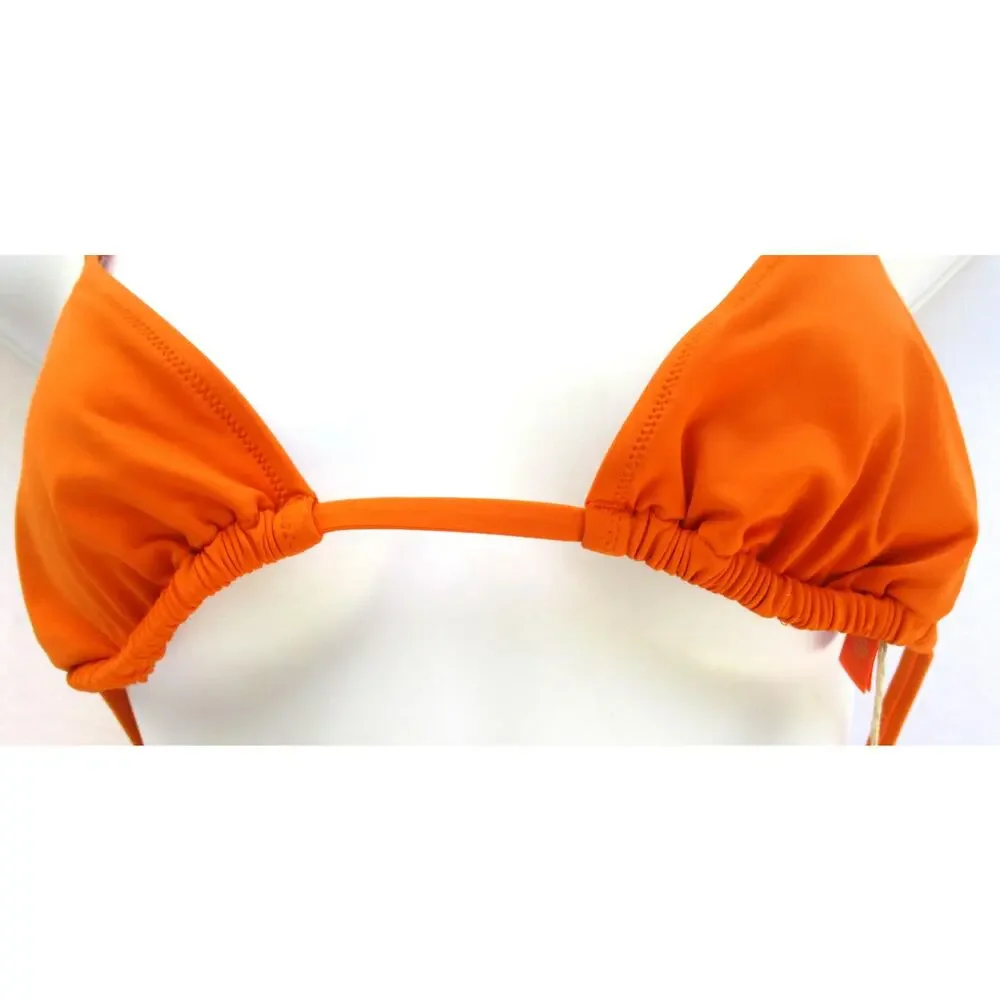 Nwt SKIMS Signature Swim Triangle Bikini Top Tangerine Size S
